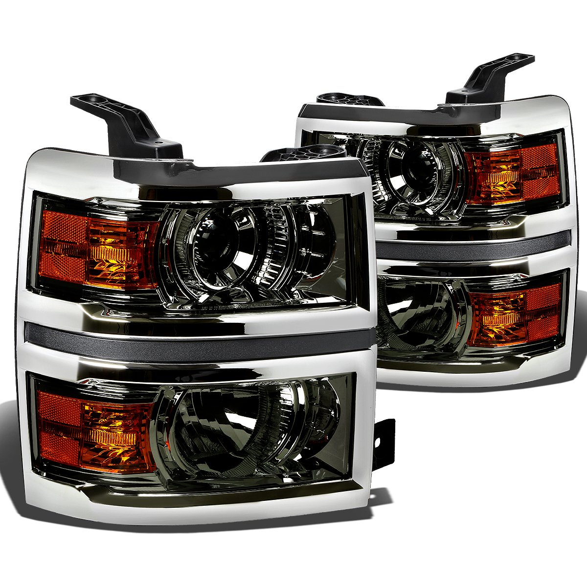 DNA Motoring Conjunto de Faros Delanteros, Lado Conductor y Pasajero - HL-HPL-CSIL14-SM-AM
