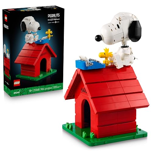 Lego Ideas Peanuts: La Casita de Snoopy – Set de Construcción para Adultos con 2 Figuras Coleccionables – Decoración Nostálgica – Regalo para Amantes de la Caricatura – 21368