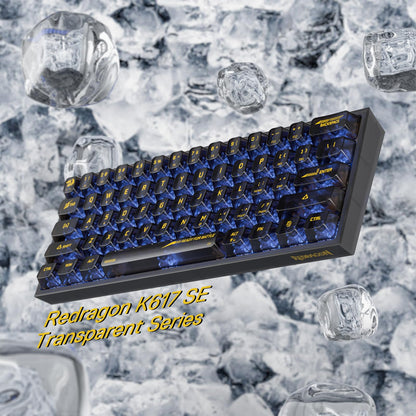 Redragon K617 SE 60% Teclado para Juegos RGB con Cable, Teclado mecánico Compacto y Transparente de 61 Teclas con Placa translúcida, Interruptor Lineal Personalizado, Compatible con Driver