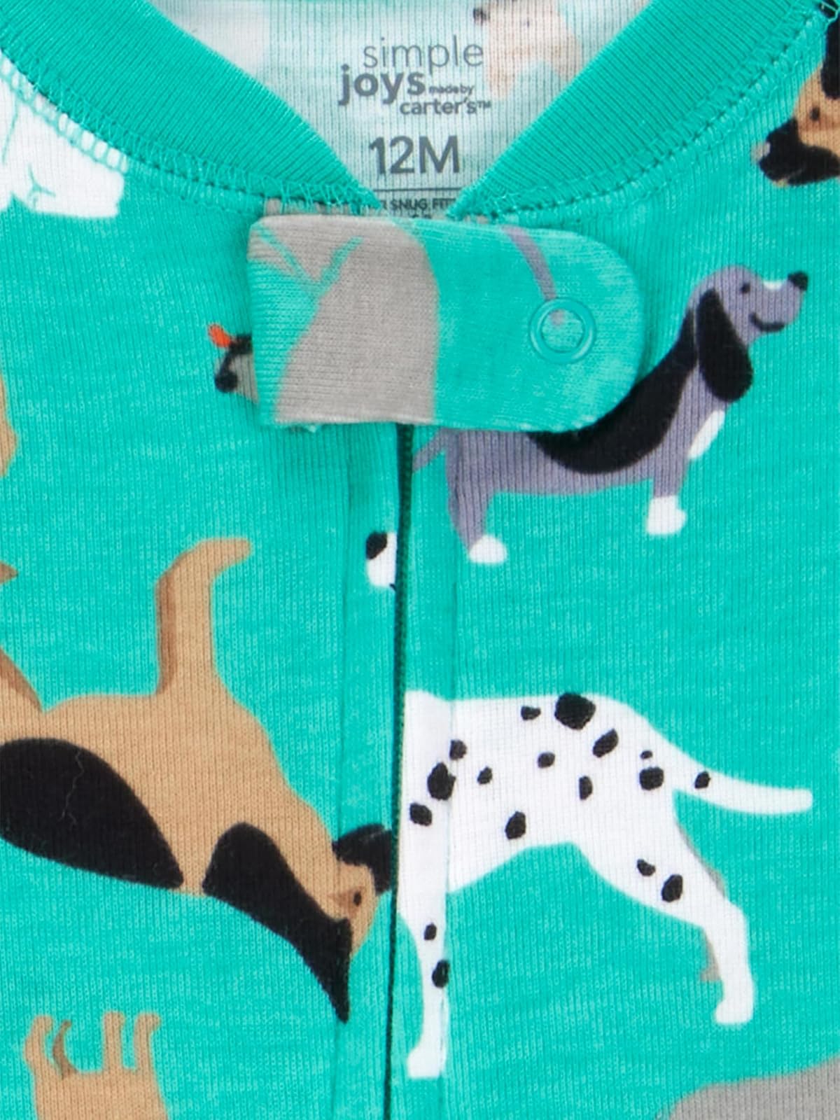 Simple Joys by Carter's - Paquete de 3 pijamas de algodón sin pies para bebés y niños pequeños
