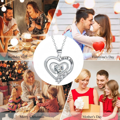 XYPHIELLE Collar de Corazón Blanco para Mujer, Cadena de Acero Inoxidable, Dije Minimalista de Color Blanco, Regalo para Novia Esposa, Ideal para San Valentín Aniversario