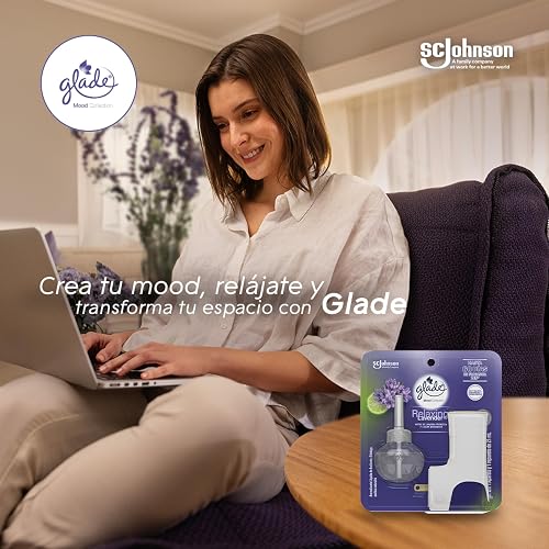 Glade Aromatizante para Hogar Eléctrico Relaxing Lavender, 3 Repuestos 21ml