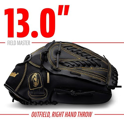 Franklin Sports Guantes de béisbol + softball – Field Master Adulto + Youth Baseball + Softball Guantes – Mano derecha + Guantes de mano izquierda – Infield + Outfield Mitts – Varios tamaños + colores