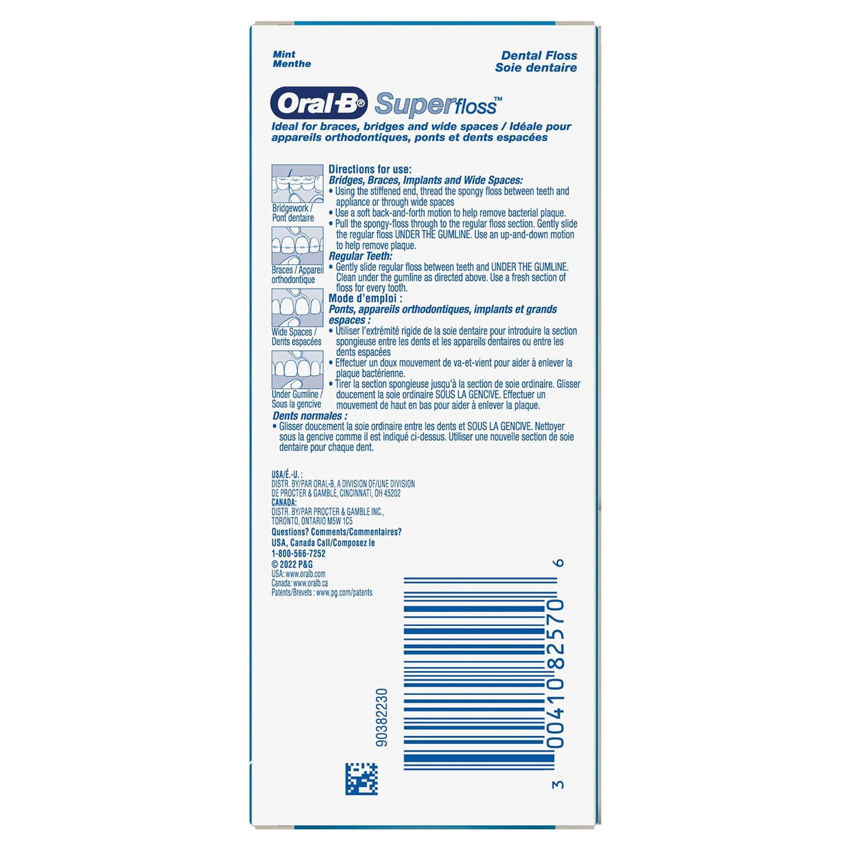 Oral-B Super Floss Mint Dental Floss Pre-Cut Strands 50 ea