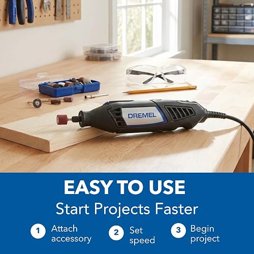 Dremel 4000-2/32 Kit de herramientas rotativas de velocidad variable, grabador, pulidor y lijadora, perfecto para cortar, lijar, grabar, tallar en madera y pulir, 2 aditamentos y 32 accesorios