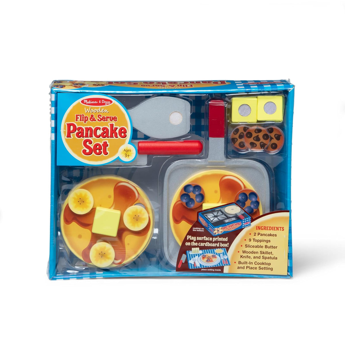 Melissa & Doug Set de panqueques de madera para voltear y servir