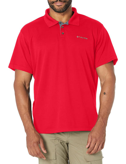 Columbia Polo de Manga Corta con Protección UPF 30 para Hombre - Rojo (Mountain Red) - G
