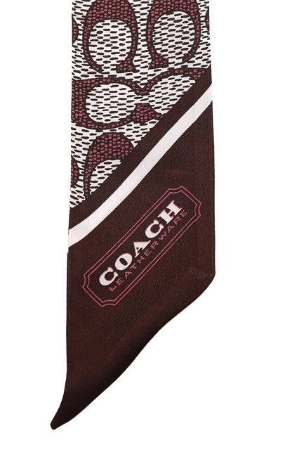 COACH Textured Signature C Printed Silk Skinny Bufanda Mujer