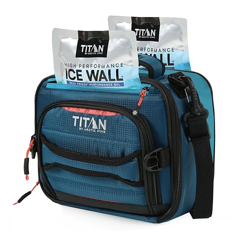 Arctic Zone Titan Deep Freeze - Paquete de almuerzo horizontal expandible en frío, con 2 paredes de hielo de alto rendimiento de 250 g, color azul