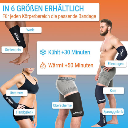 FreezeSleeve Manga de compresión para terapia fría – Manga natural para alivio del dolor para músculos y articulaciones – Tamaño para hombres, mujeres y niños – Fabricado en Estados Unidos – para artritis, lesiones y recuperación deportiva