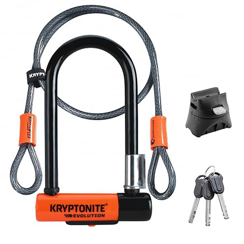 Kryptonite Evolution Mini-7 Heavy Duty bicicleta U Lock w/10,2 cm KryptoFlex Double Loop Bike Cable, Nuevo-U 2017, X