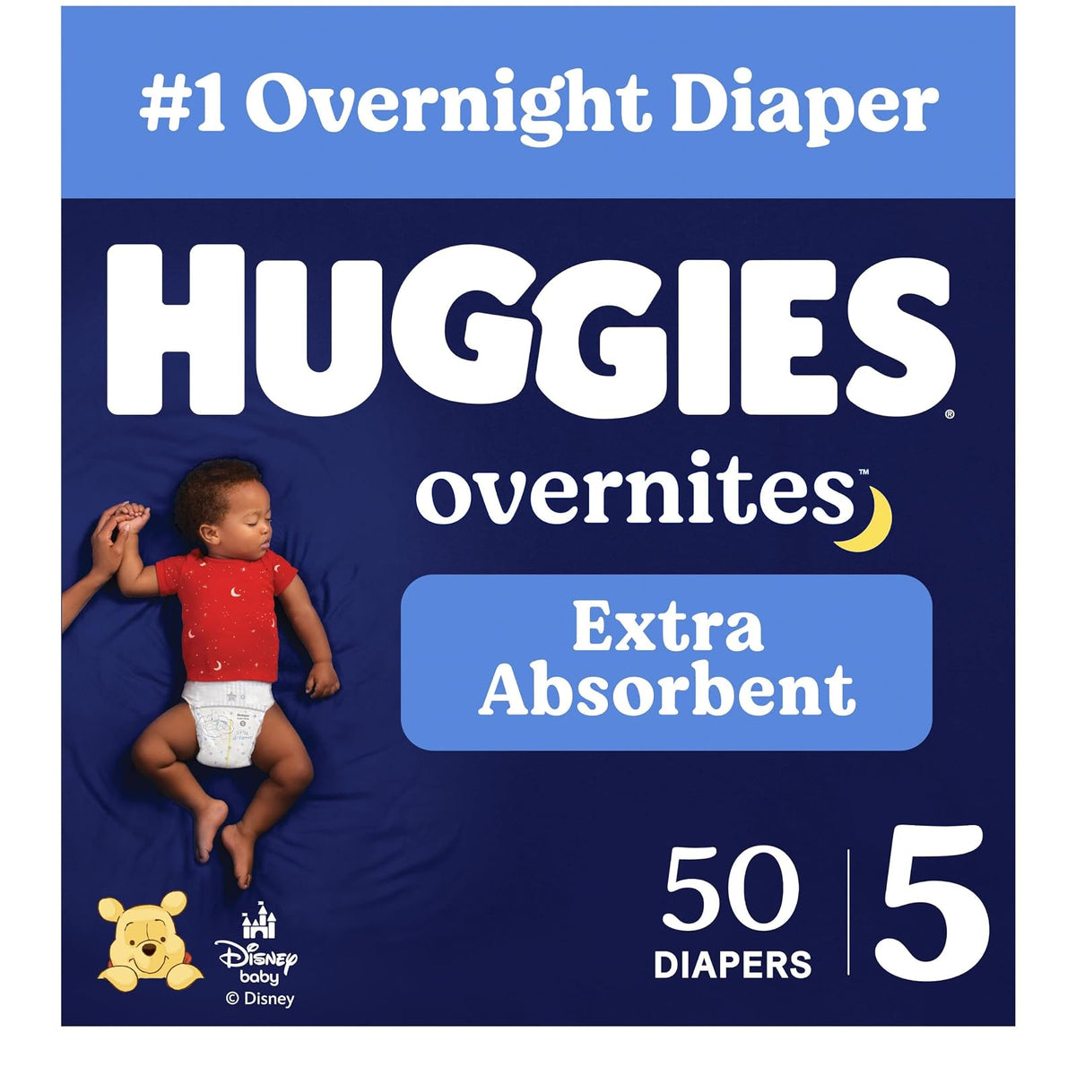 Pañales de bebé nocturnos tamaño 5, 50 unidades, Huggies Overnites