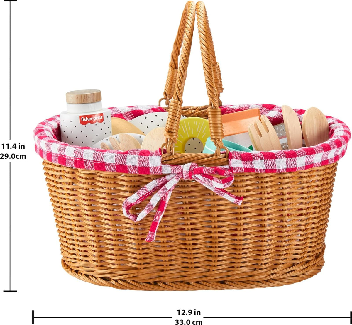 Fisher-Price, Canasta de Picnic de Madera, Juguete para Bebé, 3 Años en Adelante