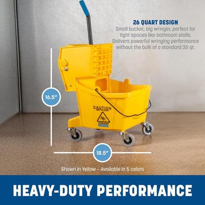 Carlisle Commercial - cubeta de trapeador con escurridor de presión lateral, Marrón, 24.6 l