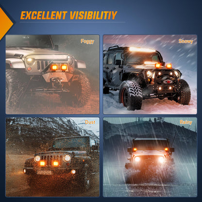 Nilight - Cápsulas de luz LED de 4 pulgadas, luces antiniebla de conducción de color ámbar, 2 unidades de 18 W, iluminación de trabajo todoterreno, para camión, ATV, UTV, RV, camioneta, barco, tractor