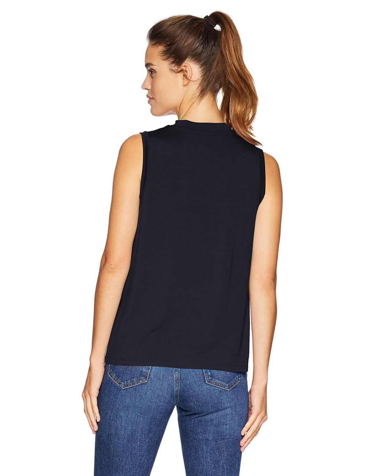 Daily Ritual Mujer Camisa sin Mangas con Cuello Alto y Ajuste Relajado