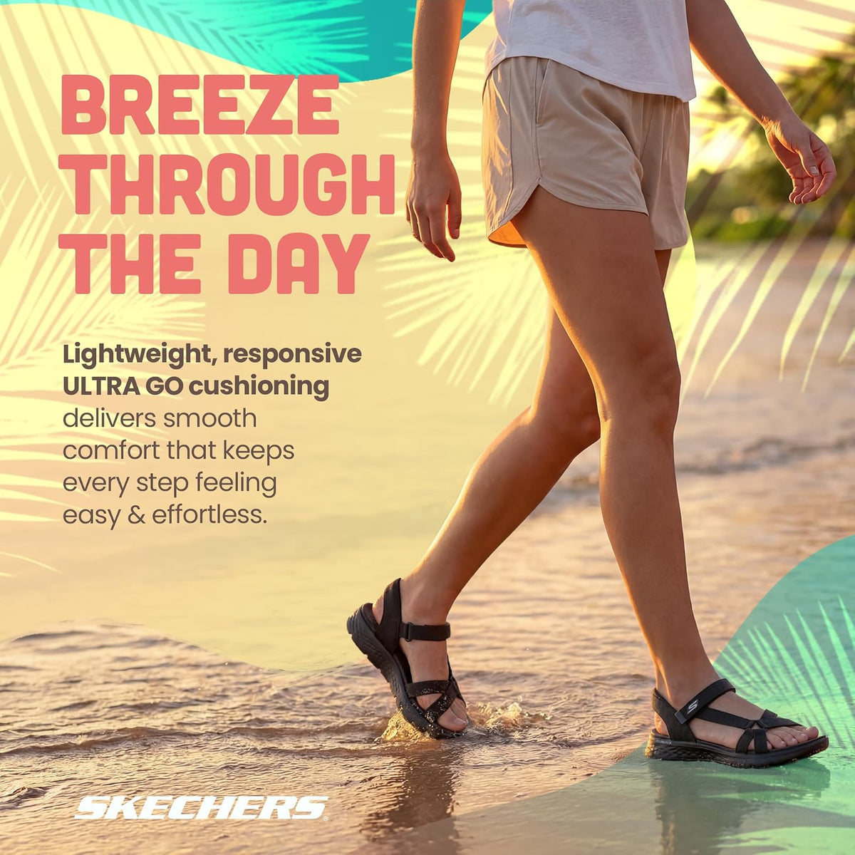 Skechers GO WALK FLEX SANDALIA ILLUMINATE Sandalias para mujer | Caminar, casual, Ultra Go, Goga, tapete lavable a máquina, vegano