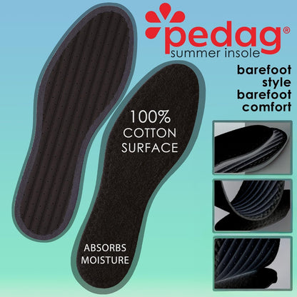Pedag Pedag Summer Washable Pure Cotton Terry Barefoot Insole, Black, Us 5l/ Eu 35, (pack Of 3), 5.7 Ounce