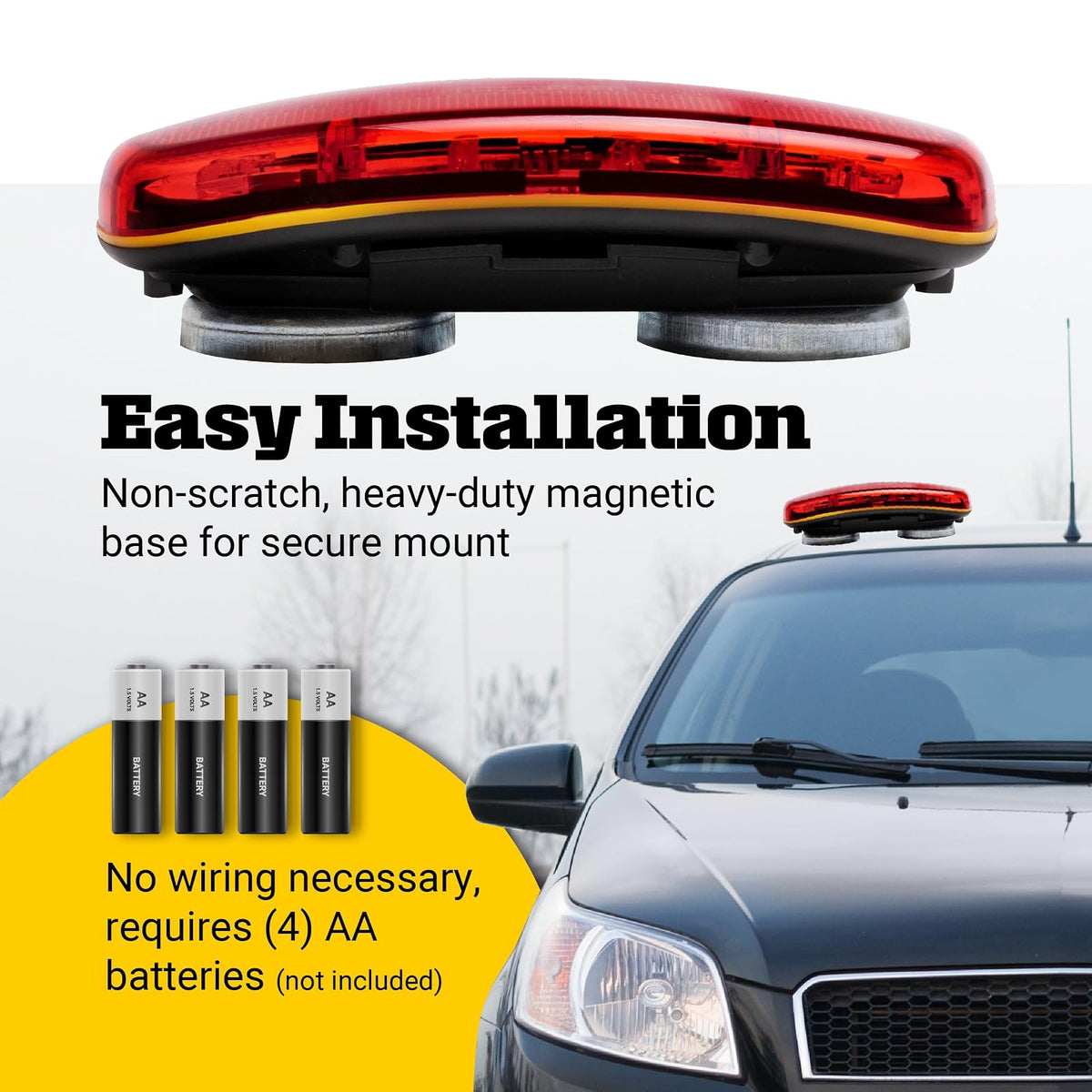 Blazer International Mini Barra Giratoria de Luz LED de Emergencia C6350, Rojo