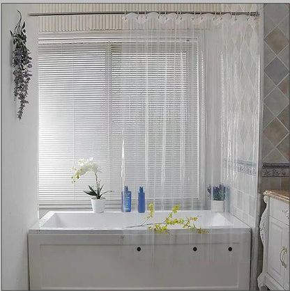 Elegant Comfort - Cortina de Ducha Transparente Resistente al Agua, de 72 x 72 Pulgadas de Largo, Forro de Ducha para baño con 3 imanes Inferiores y Ojales a Prueba de óxido