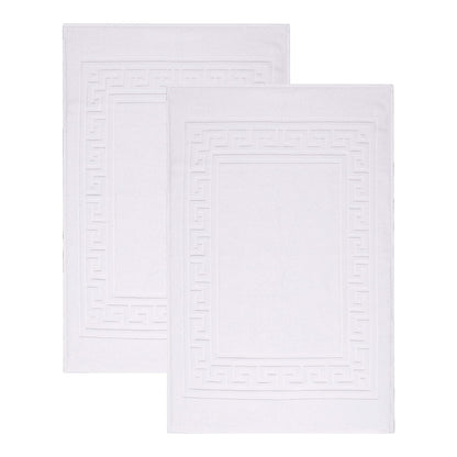 Superior Juego de 2 Alfombrillas de baño de Calidad Hotel y SPA, Hechas de 100% algodón Peinado de Grapa Larga, duraderas y Lavables, 2 Unidades, Moderno, Blanco, 22" X 35", 1, 1 - Blanco