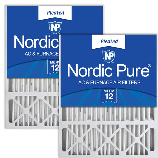 Nordic Pure 16x25x5 Honeywell Replacement AC Furnace Air Filters MERV 12, Box of 2