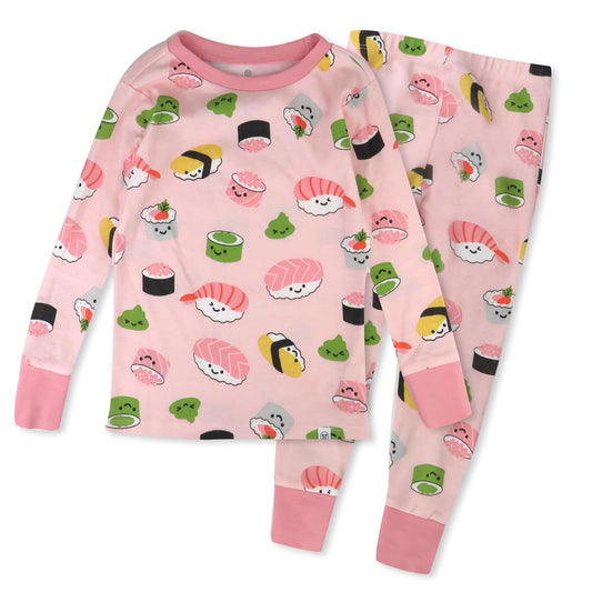 HonestBaby 2 Pijamas de 2 Piezas 100% algodón orgánico para bebés y niñas pequeñas