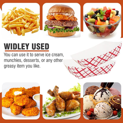 Concession Essentials 1lb Paper Food Trays. Heavy Duty, Grease Resistant. 1 LB Paper Food Trays.50 Pack. Perfect for Carnivals and Concession Stands.