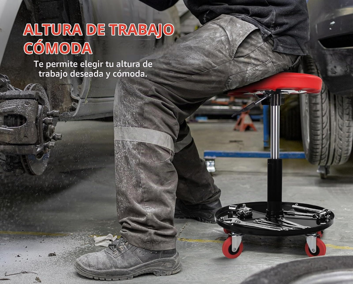 MaxWorks 80771 - Asiento de Rodillo neumático con Altura Ajustable, Capacidad de 300 Libras