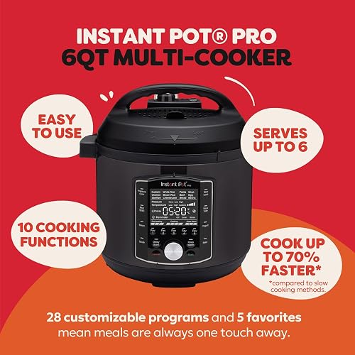 Instant Pot Pro olla de presión 10 en 1, olla de cocción lenta, olla de arroz/grano, vapor, salteado, Sous Vide, máquina de yogur, esterilizador y calentador, incluye aplicación con más de 800