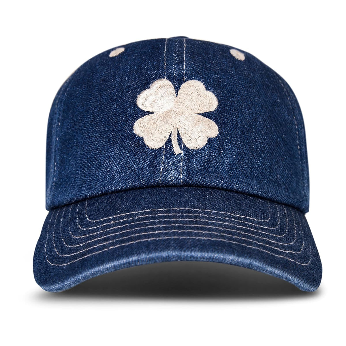 Lucky Brand Cotton Embroidered Baseball Cap with Adjustable Straps for Men and Women (One Size Fits Most) Gorra de béisbol Unisex Adulto - Talla Única - Lucky Clover - Denim ligero
