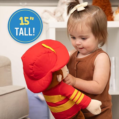 Kids Preferred Curious George Bombero, Juguete Animal de Peluche de 15 Pulgadas para niños y niñas pequeños