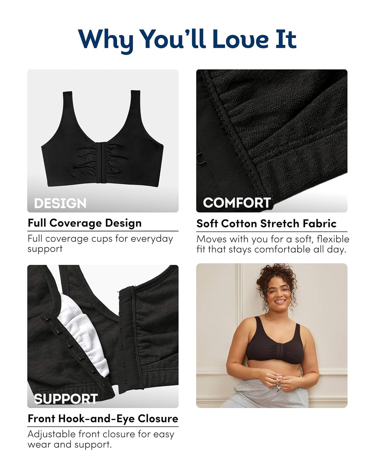 Fruit of The Loom Front Close Builtup Sports Bra Sujetador Deportivo Mujer