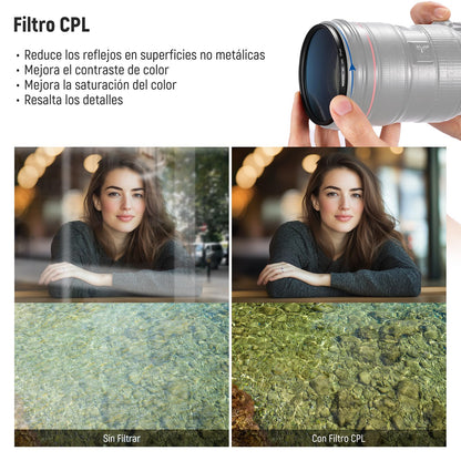 NEEWER 77mm UV/CPL/ND Kit Filtros Lentes, Protección UV + Polarización Circular + Densidad Neutra (ND8) con Cristal Optico Multicapa, Marco Delgado y Estuche Plegable Mejorado