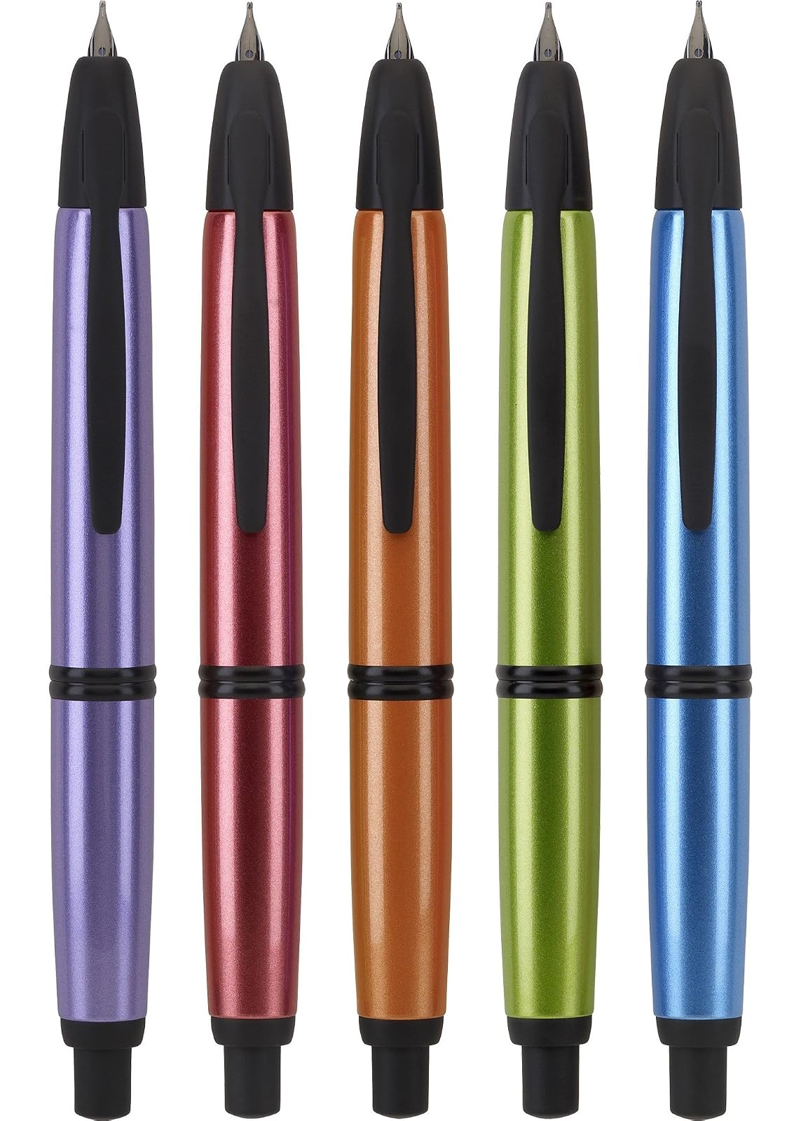 Pilot Vanishing Point Metallic, Pluma Fuente Retráctil Naranja, Tinta Líquida Azul, Mediano, Estuche 1 Pieza (61092)