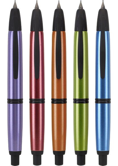Pilot Vanishing Point Metallic, Pluma Fuente Retráctil Naranja, Tinta Líquida Azul, Mediano, Estuche 1 Pieza (61092)