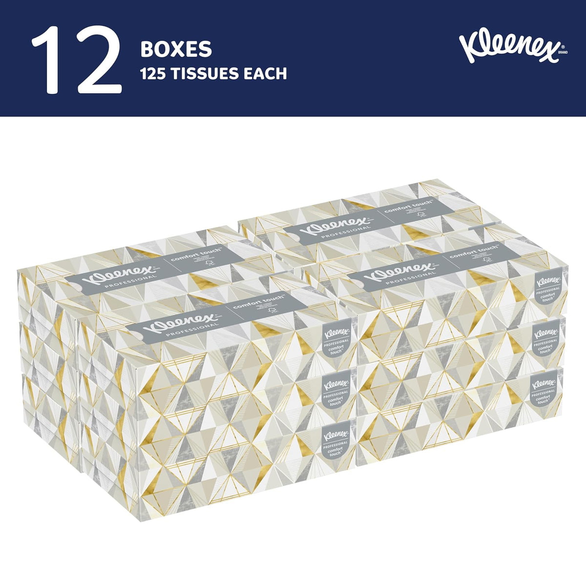Kleenex 03076, Pañuelos Faciales | Cajas de pañuelos planas, de 2 capas, suaves y fuertes, funda de conveniencia, nivel premium