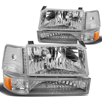 DNA Motoring Conjunto de Faros Delanteros, Lado Conductor y Pasajero - HL-OH-F15092-6P-CH-AM