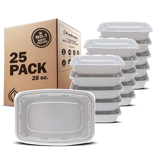Freshware Recipiente para Preparación de Comidas 21 Unidades 1 Compartimento 828 ml