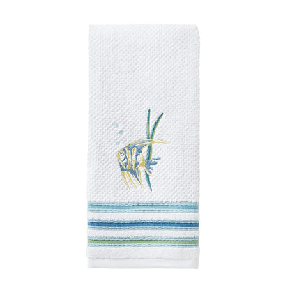 SKL Home - Toalla de Mano de Acuarela oceánica, Color Blanco (Paquete de 2)