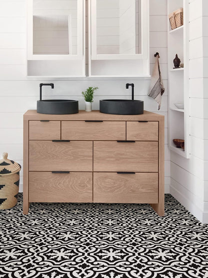 FloorPops Parma - Azulejos para despegar y pegar, color negro