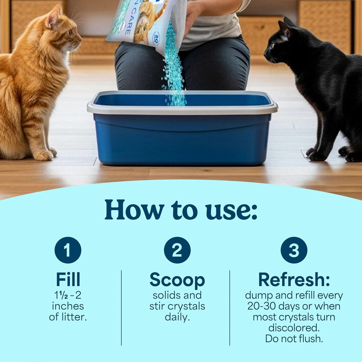 Fresh Step Crystals, Arena para Gatos Premium, perfumada, 16 Libras (2 Paquetes de Bolsas de 8 Libras)
