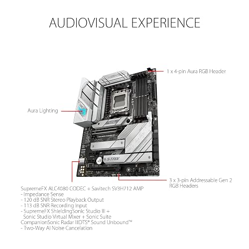ASUS ROG Strix B650-A Gaming WiFi Tarjeta Madre AMD WiFi 6E para PC Gaming | ATX, AMD AM5 (Ryzen 9000/7000), DDR5 hasta 7600+ (OC), PCIe 4.0 x16, 3 ranuras M.2 (1 PCIe 5.0), VRM 12+2, WiFi 6E, de ASUS