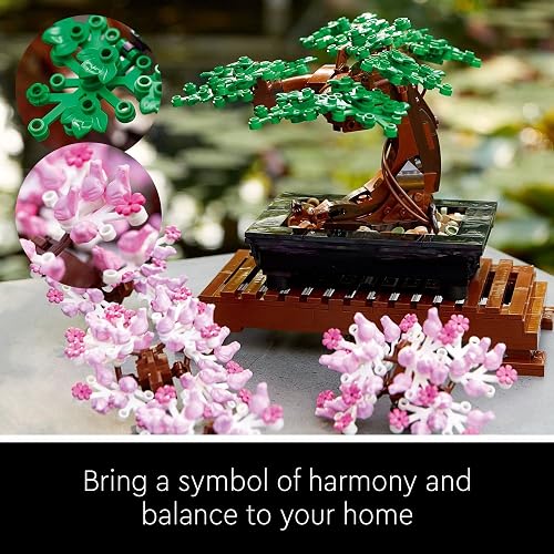 LEGO® Icons 10281 Bonsái, Árbol Artificial Decorativo, Bloques de Construcción para Adultos, Idea Regalo para Mujeres y Hombres, Decoración Hogar u Oficina (878 Piezas)