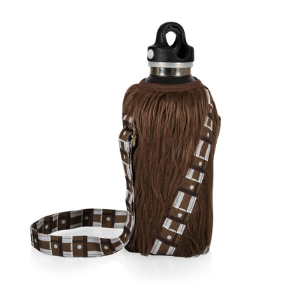 Picnic Time - Soporte para Botella de Agua Chewbacca de Star Wars con Aislamiento para Botellas de Agua con Correa Ajustable para el Hombro y Parte Superior de Velcro, se Adapta a Botellas de 20 a 26