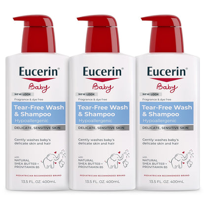 Eucerin Baby Wash and Shampoo, 13.5 Ounce (Pack of 3)