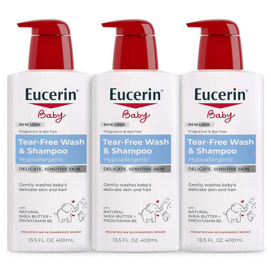 Eucerin Baby Wash and Shampoo, 13.5 Ounce (Pack of 3)