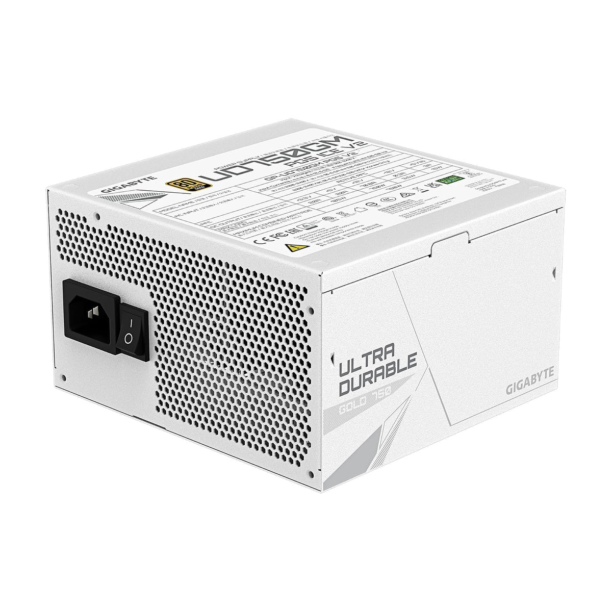 GIGABYTE UD750GM PG5 V2 Ice - 750W 80 Plus Certificado Platinum - PCIe5.1 Ready - ATX3.1 - Fuente de alimentación Totalmente Modular (GP-UD750GM PG5 Ice)
