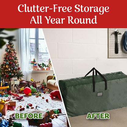 Elf Stor - Bolsas de almacenamiento para árbol de Navidad, juego de 2 bolsas de decoración extra grandes para árboles artificiales desmontados de 9 pies y guirnaldas (verde)