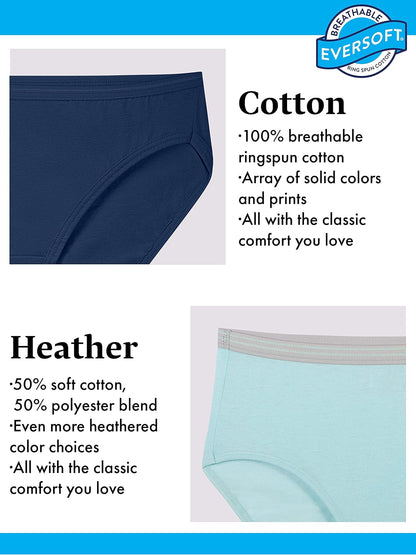 Fruit of The Loom Pantaleta Plus Size Brief de Algodón Pack de 6 para Mujer